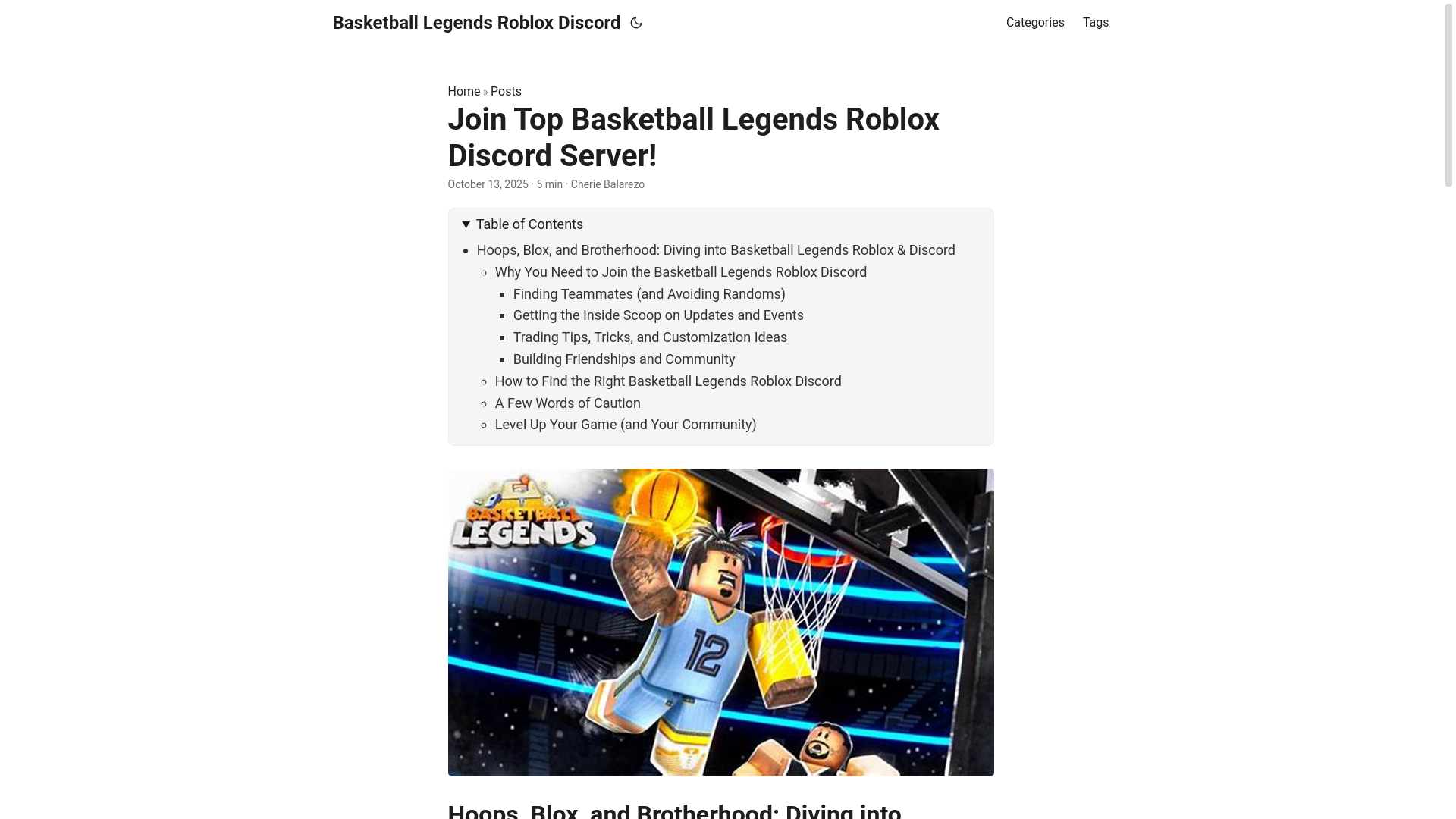 website screenshot of https://basketball-legends-roblox-discord.pages.dev/