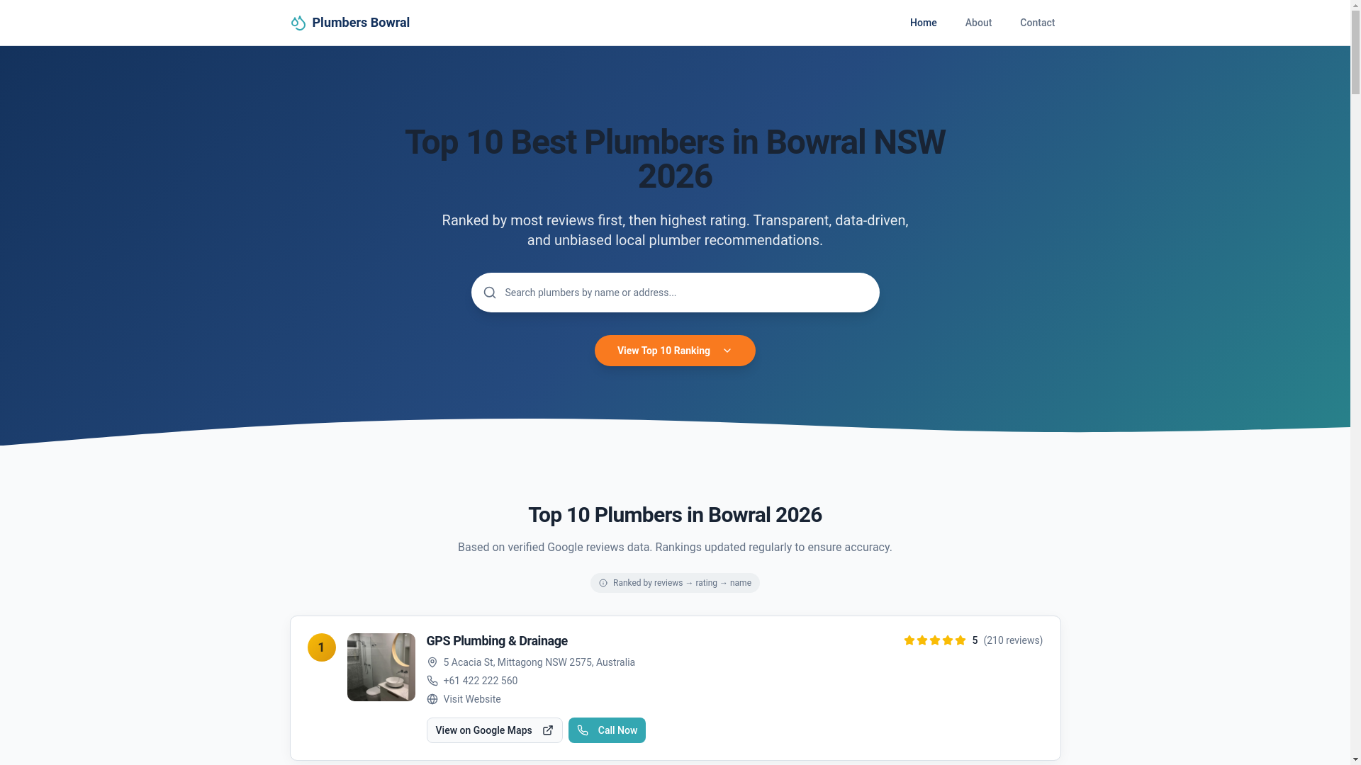 website screenshot of https://plumbersbowral-32v.pages.dev/