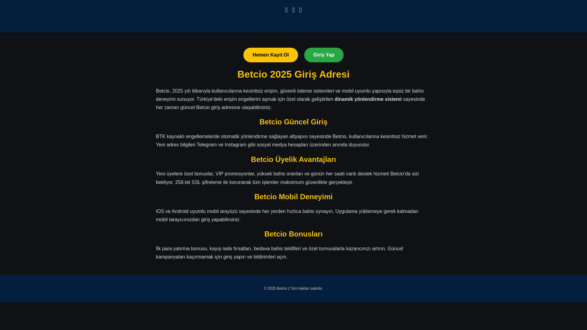 website screenshot of https://betcio-gercekgiris.com/
