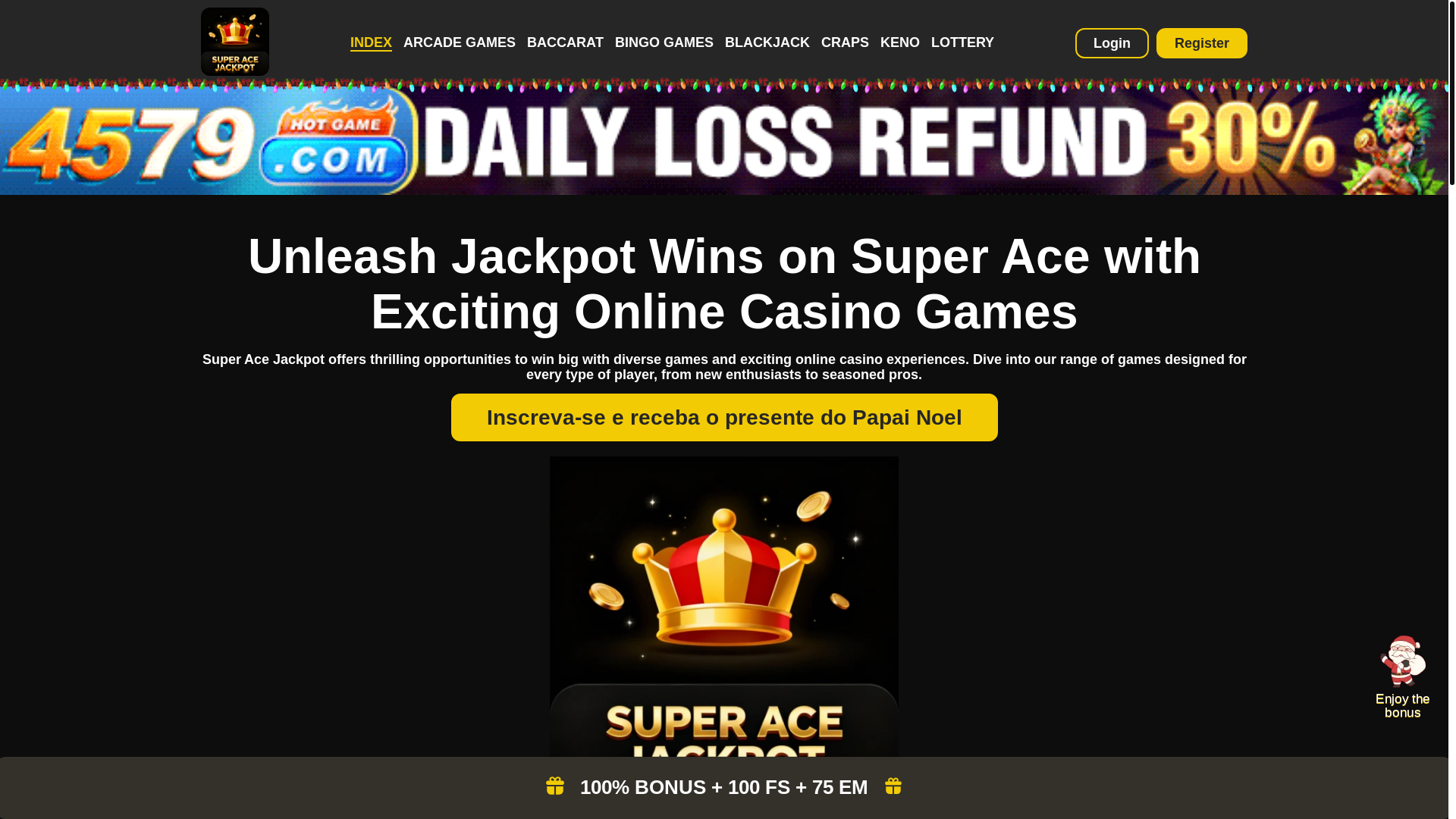 website screenshot of https://superacejackpots.com/