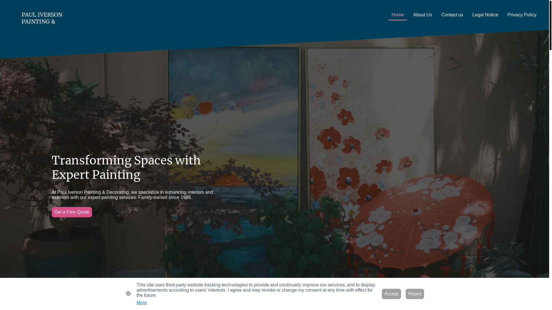 website screenshot of https://pauliverson.com/