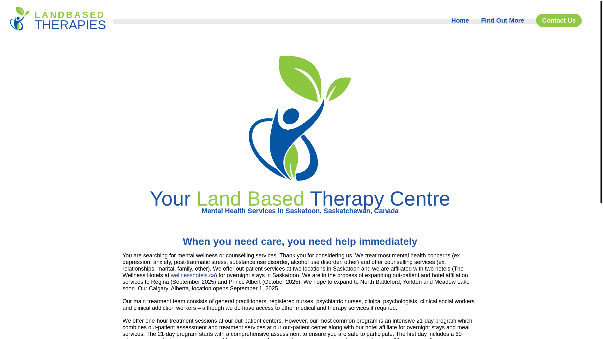 website screenshot of https://landbasedtherapies.ca/