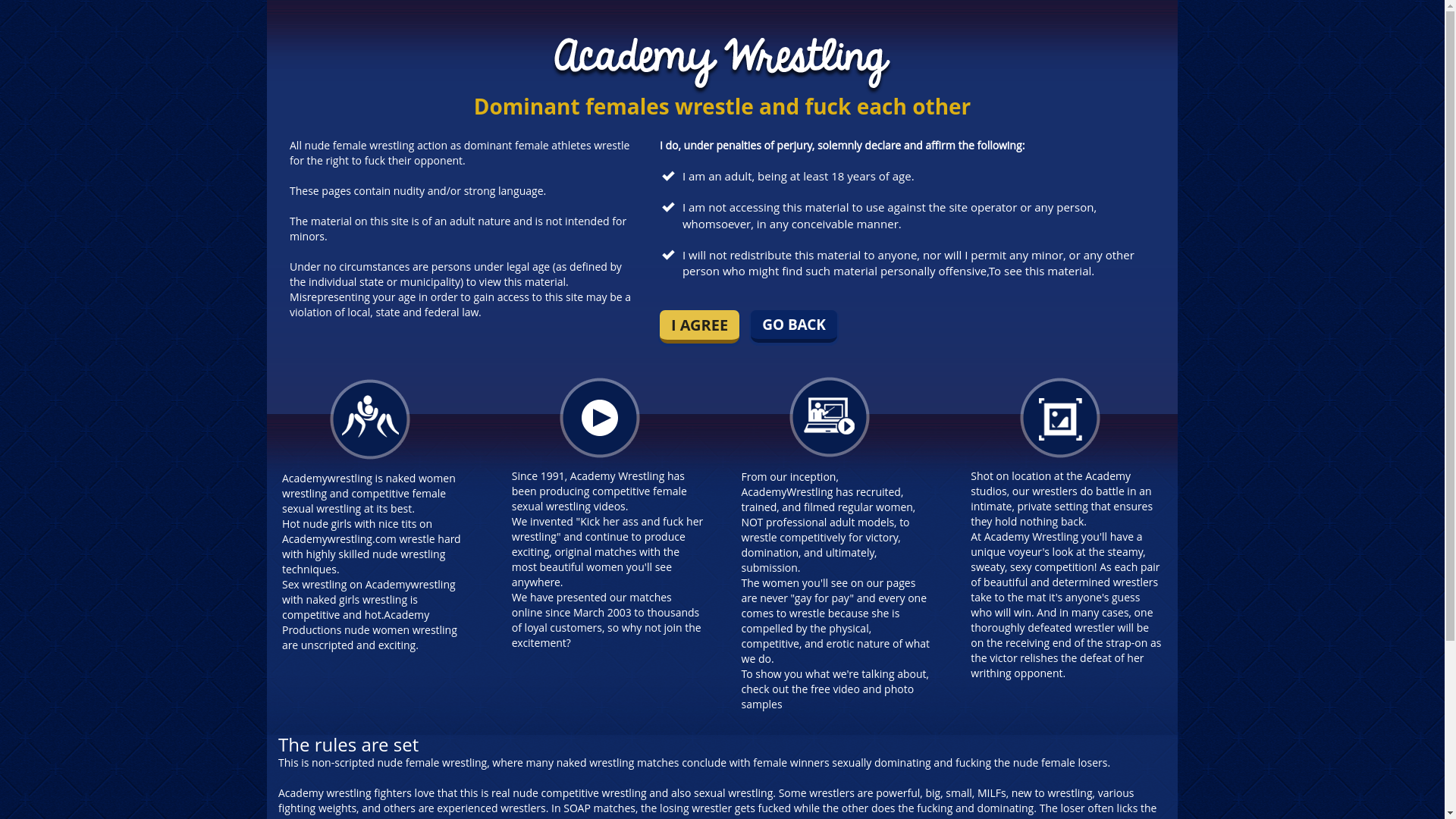 website screenshot of https://academywrestling.com/