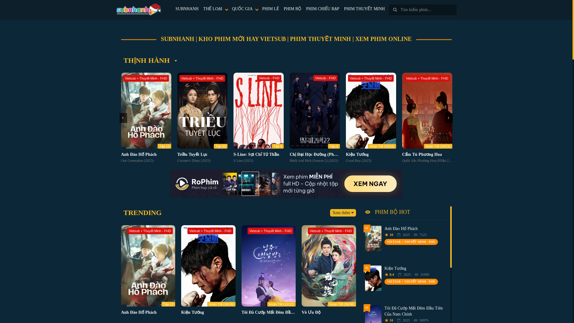 website screenshot of https://subnhanhic.net/