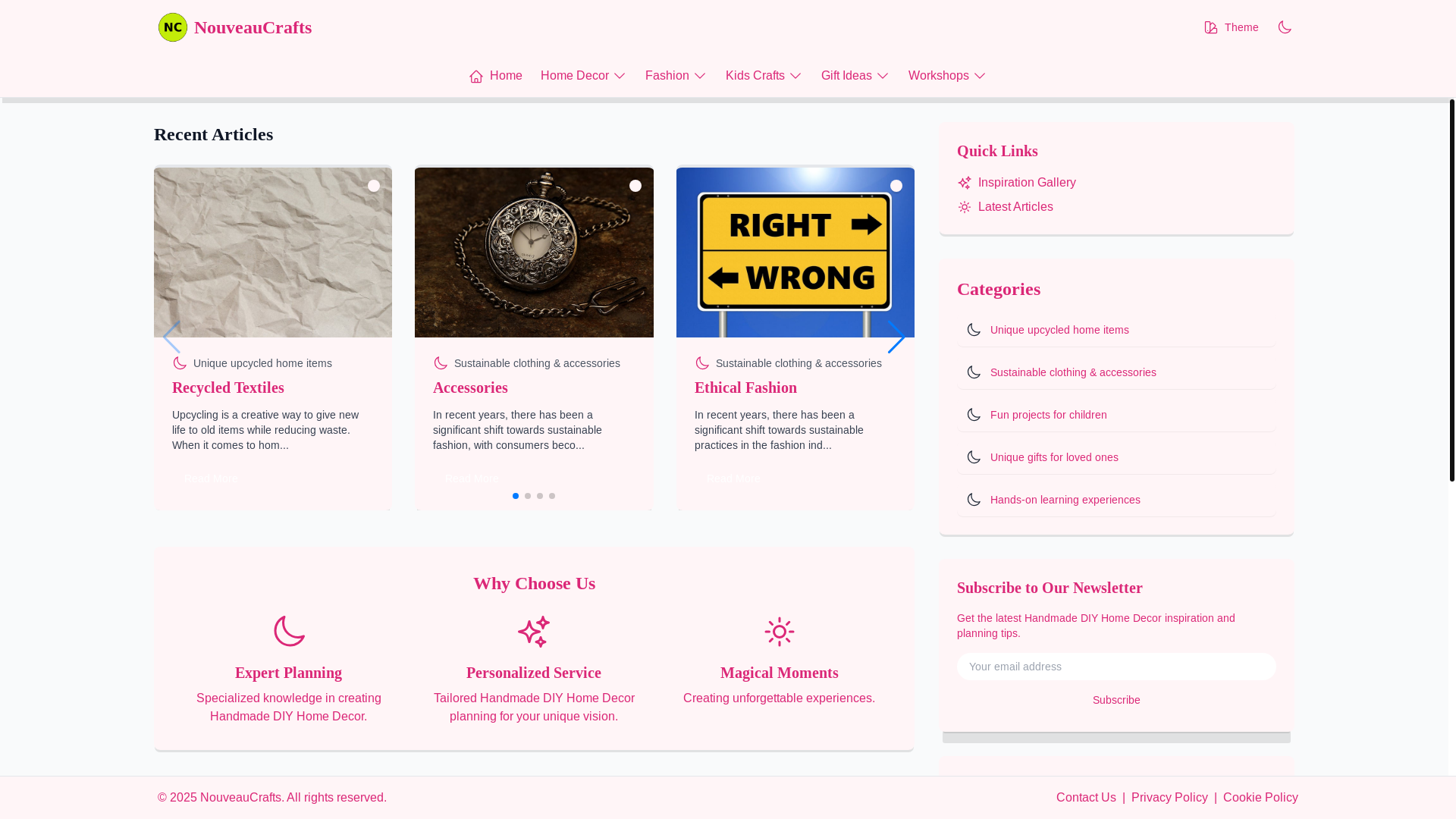 website screenshot of https://diynouveau.xyz/