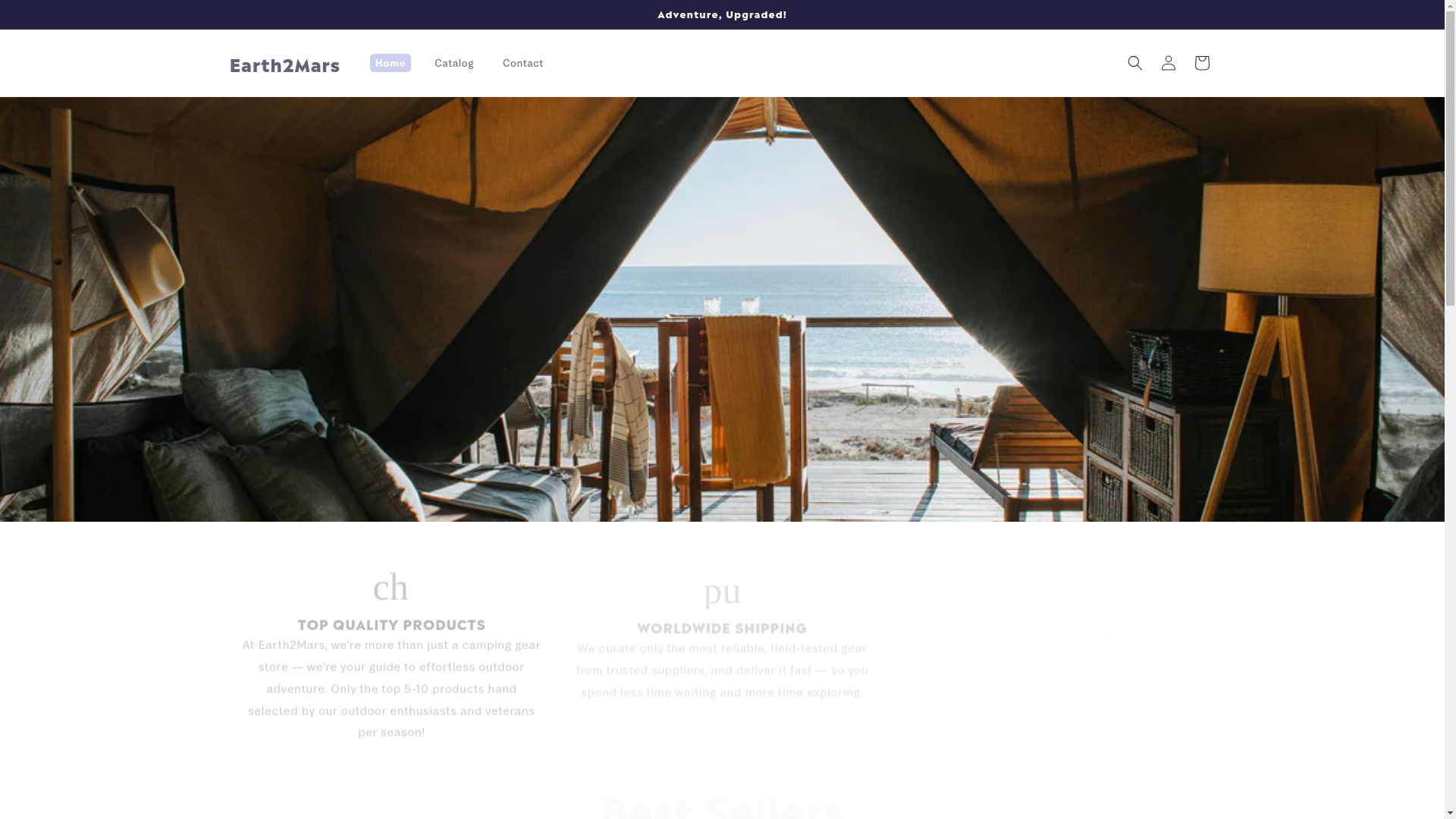 website screenshot of https://earth2mars.shop/