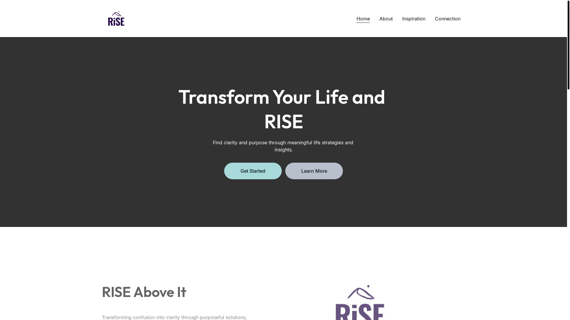 website screenshot of https://riseaboveit.blog/