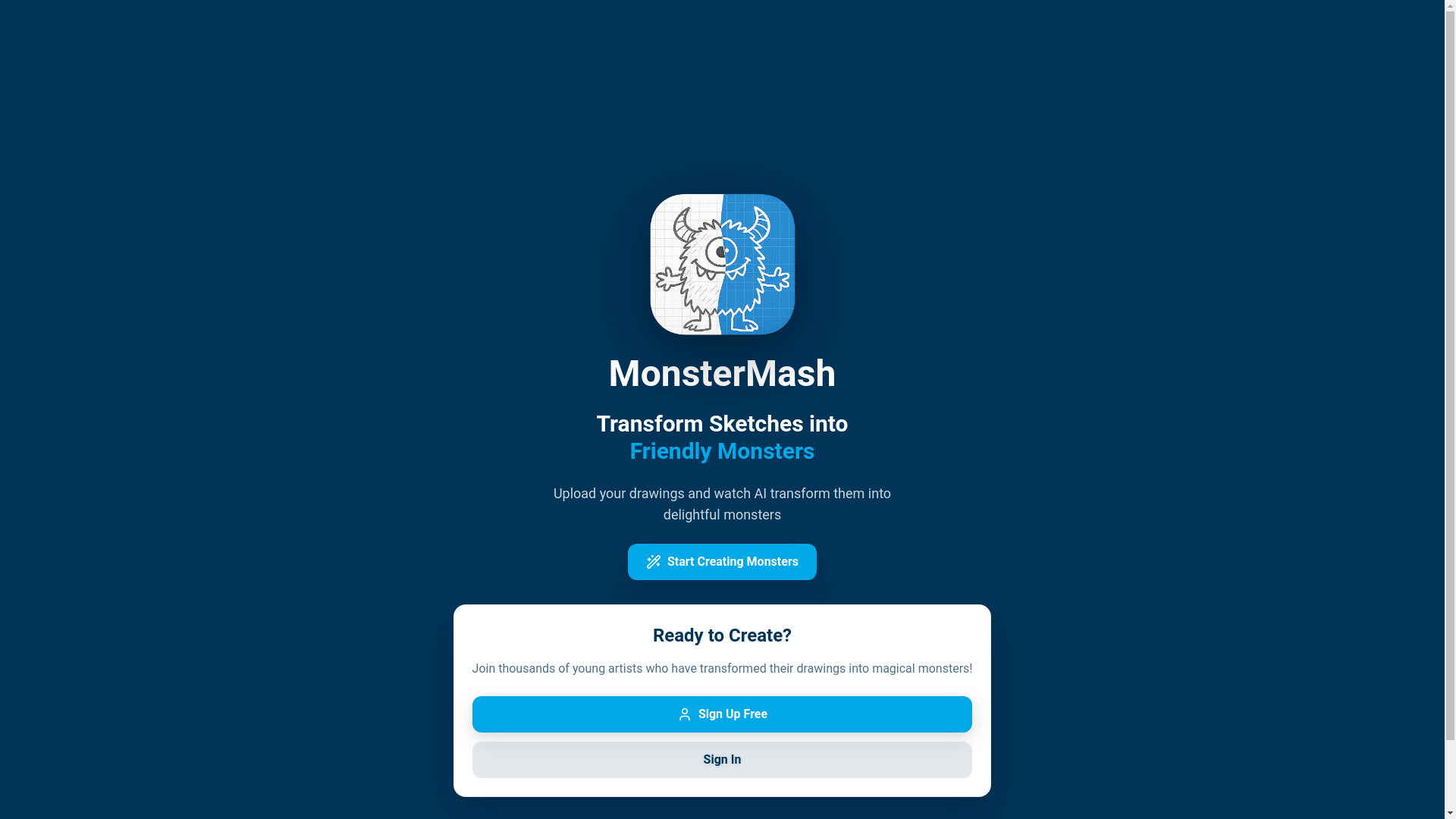 website screenshot of https://monstermash.app/