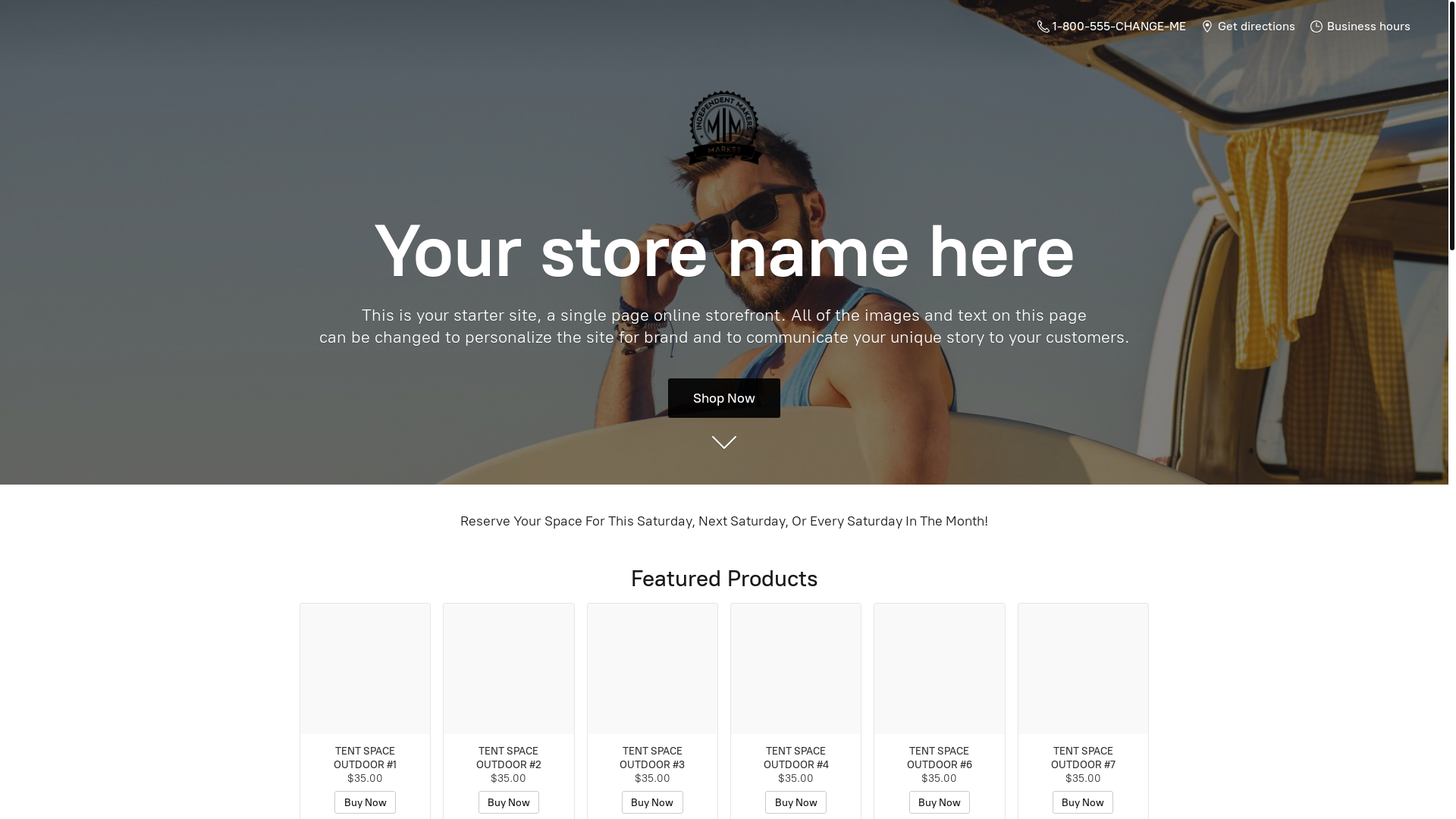 website screenshot of https://indemakerspridemarket.com/