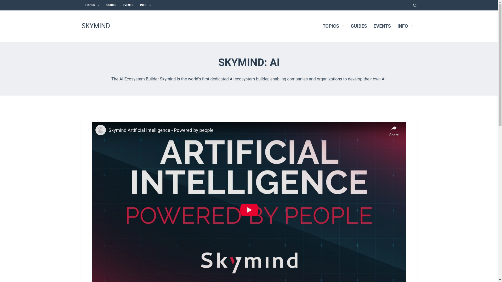 website screenshot of https://skymind.ai/