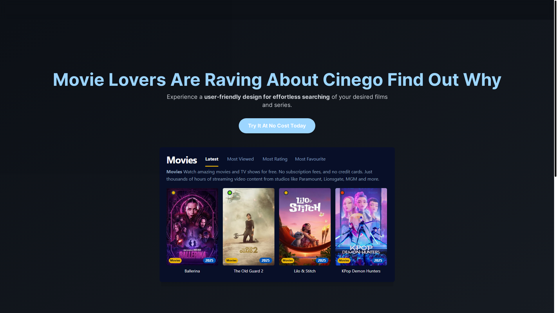 website screenshot of https://cinego-ac55.pages.dev/