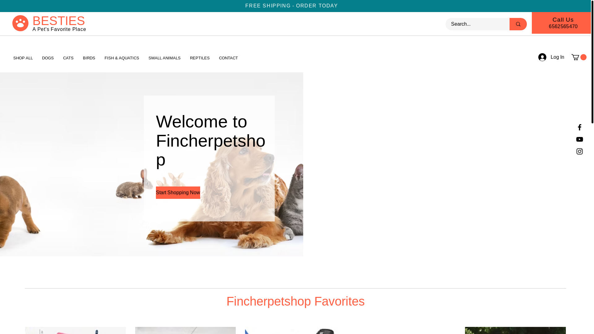 website screenshot of https://fincherpet.shop/