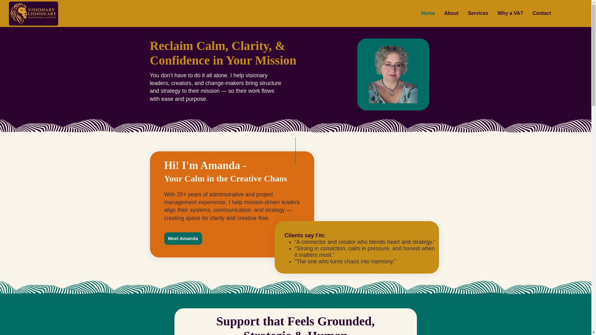website screenshot of https://visionarylionheart.ca/