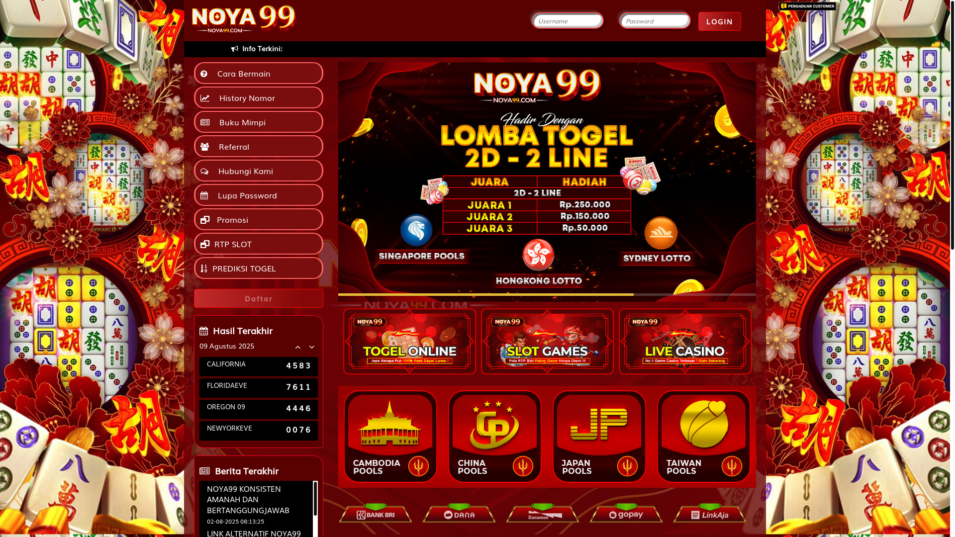 website screenshot of https://daftarnoya99.store/
