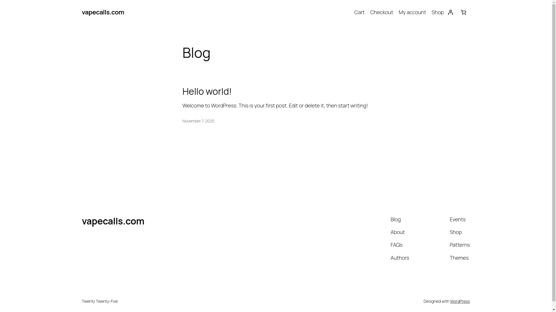 website screenshot of https://vapecalls.com/