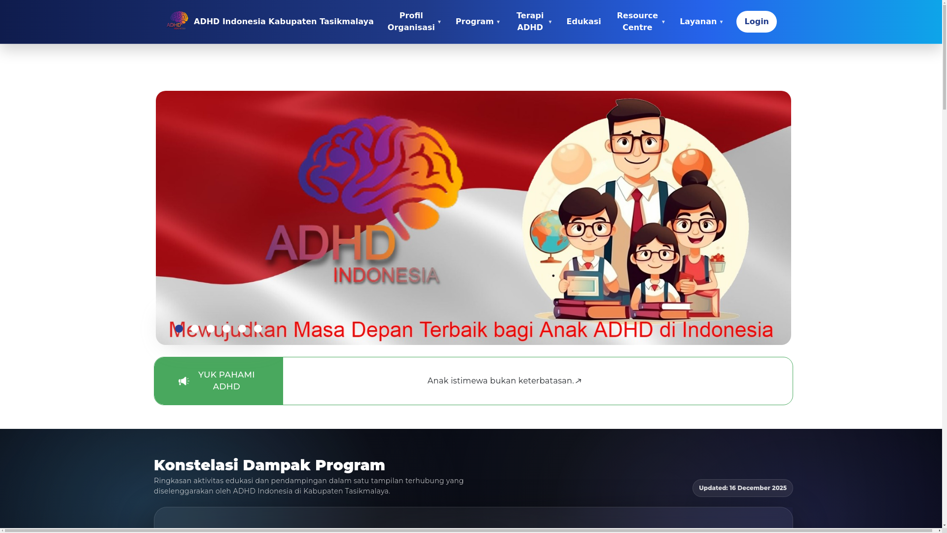 website screenshot of https://adhdkabtasikmalaya.org/