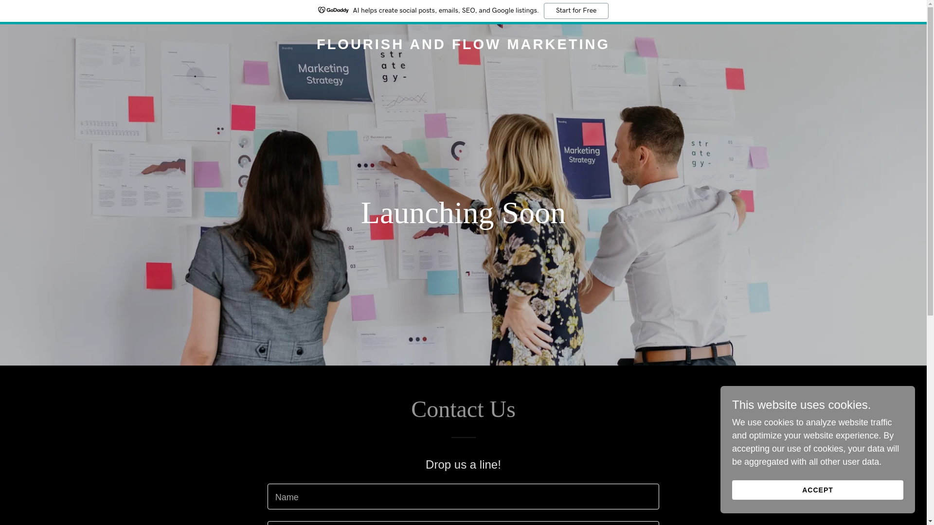 website screenshot of https://flourishandflowmarketing.com/