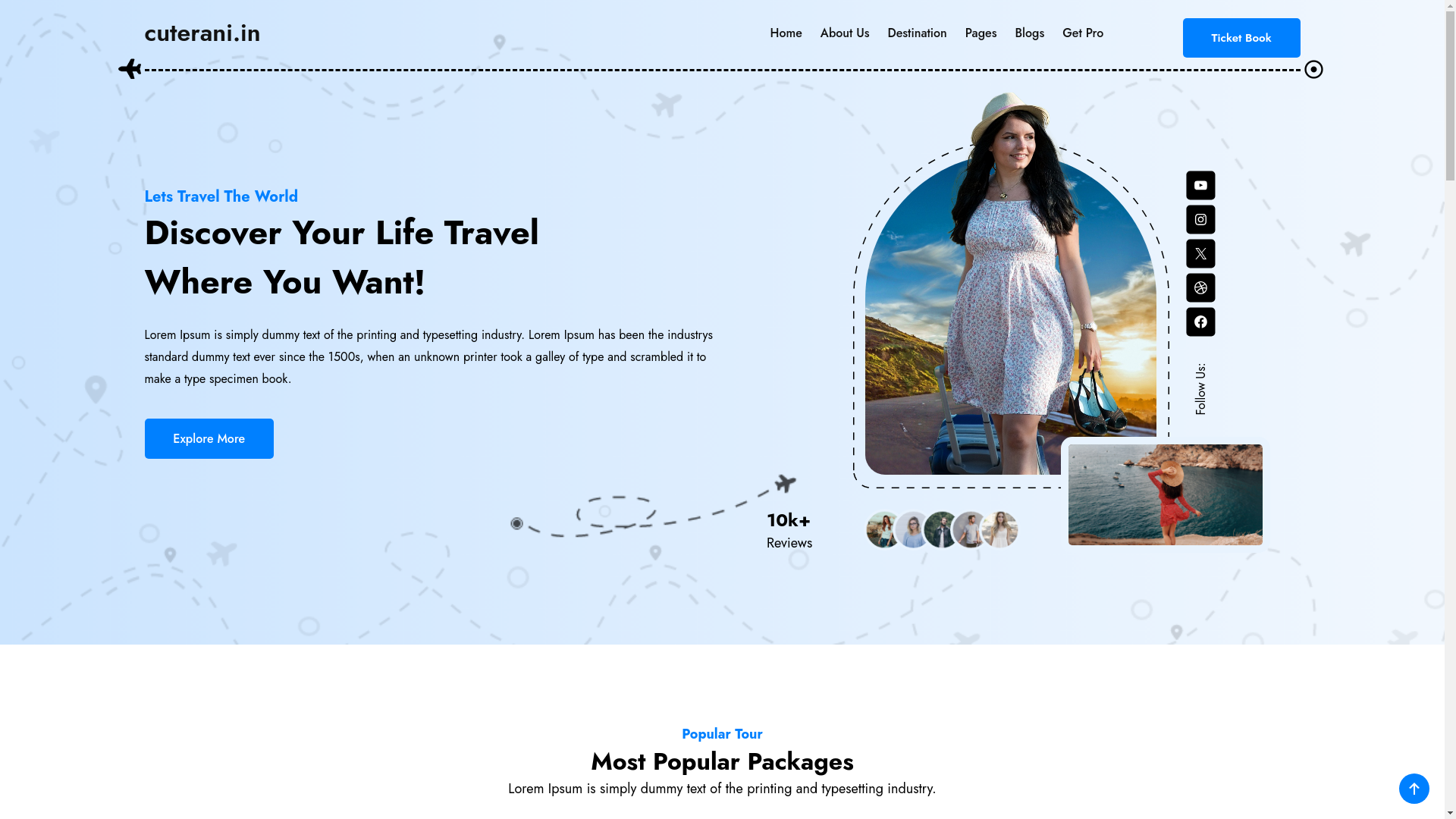 website screenshot of https://cuterani.in/