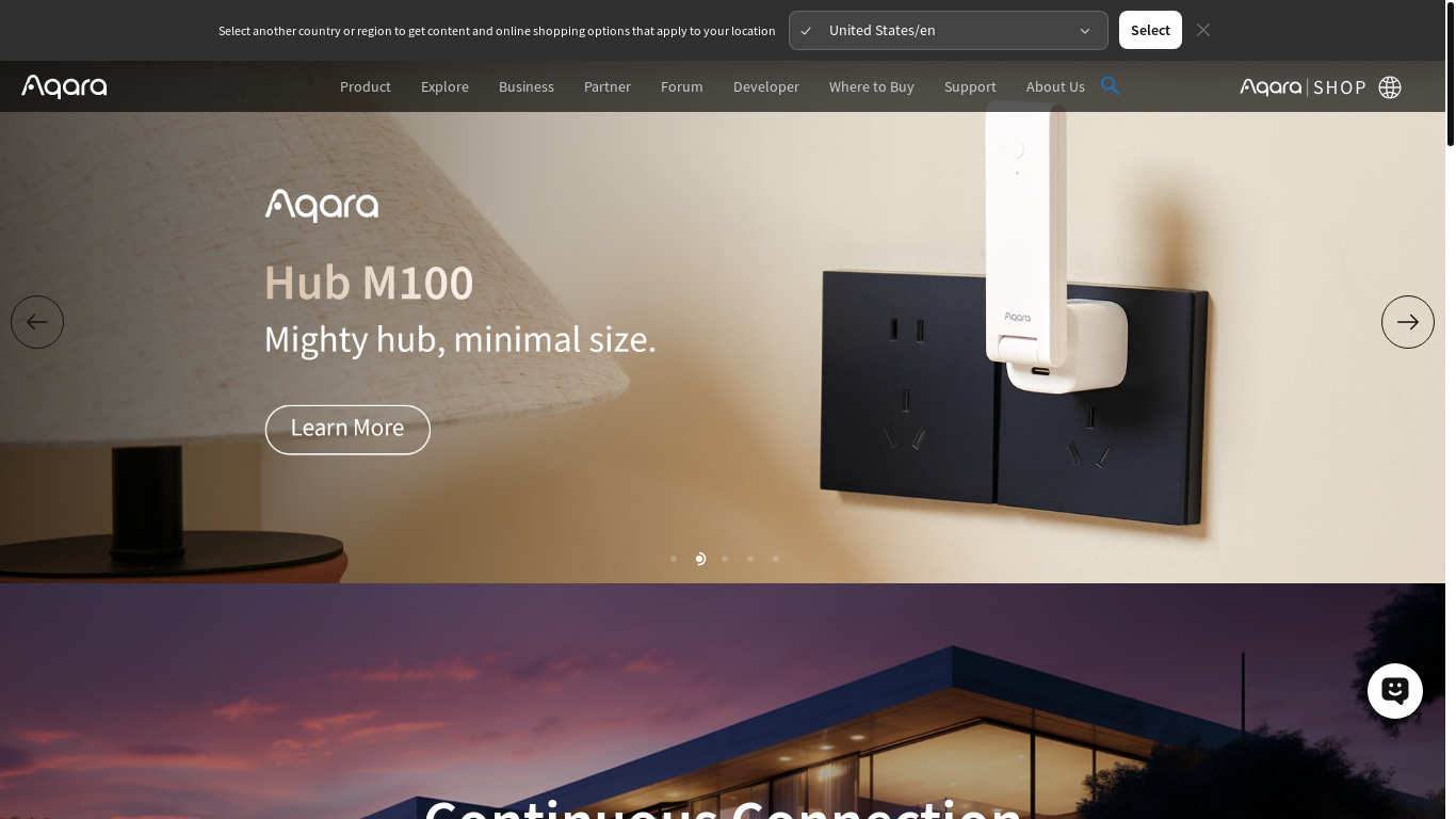 website screenshot of https://aqara.com