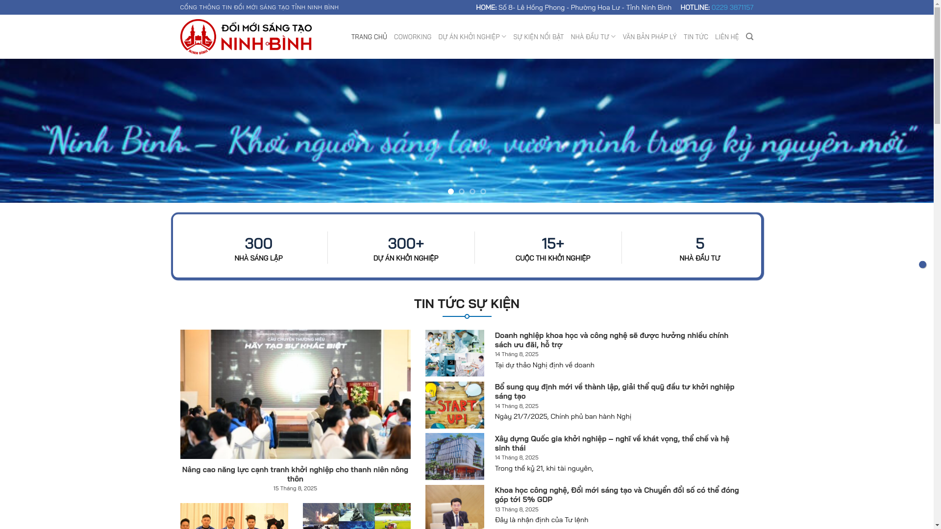 website screenshot of https://startupninhbinh.vn/