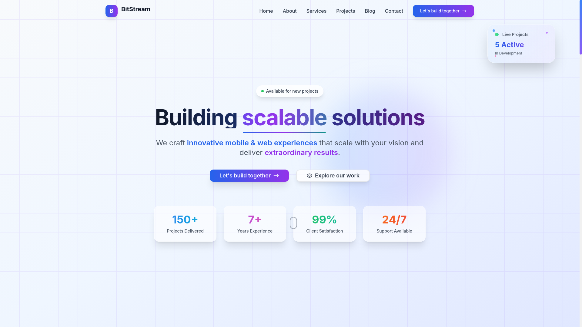website screenshot of https://bitstreamhq.com/