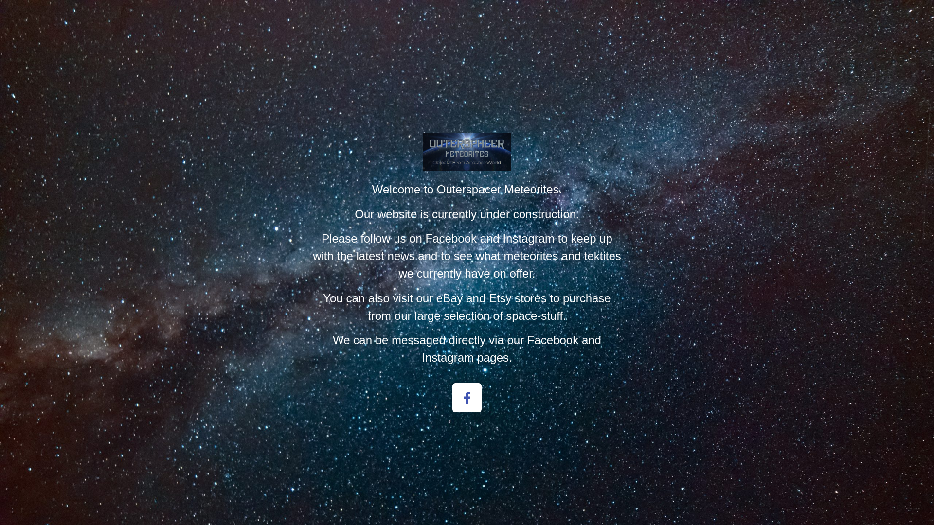 website screenshot of https://outerspacermeteorites.com/