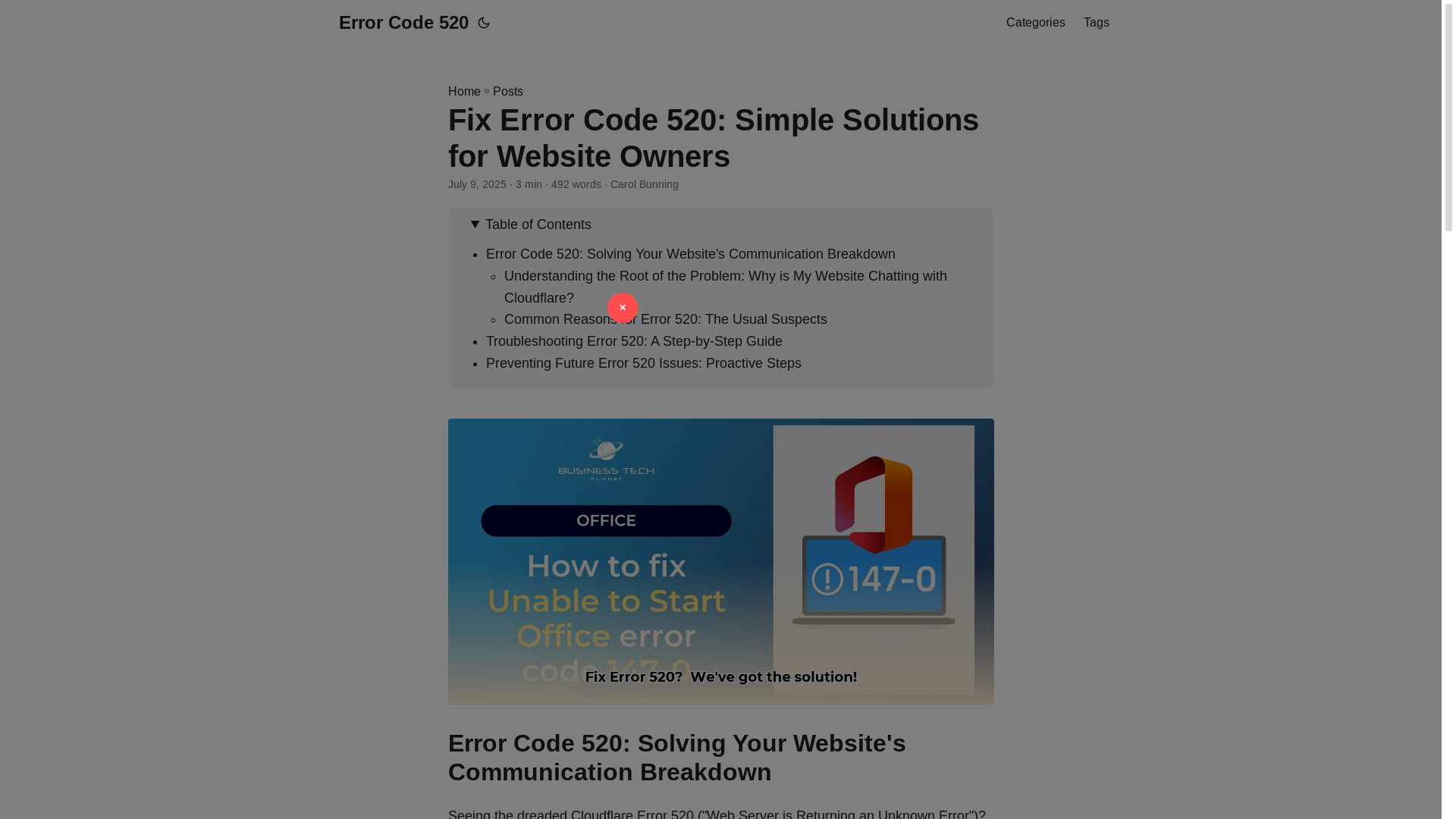 website screenshot of https://error-code-520.pages.dev/