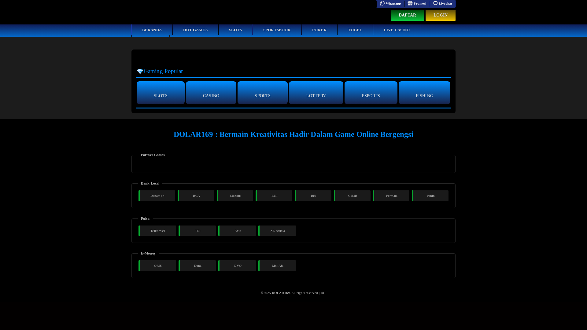 website screenshot of https://dolar169.net/