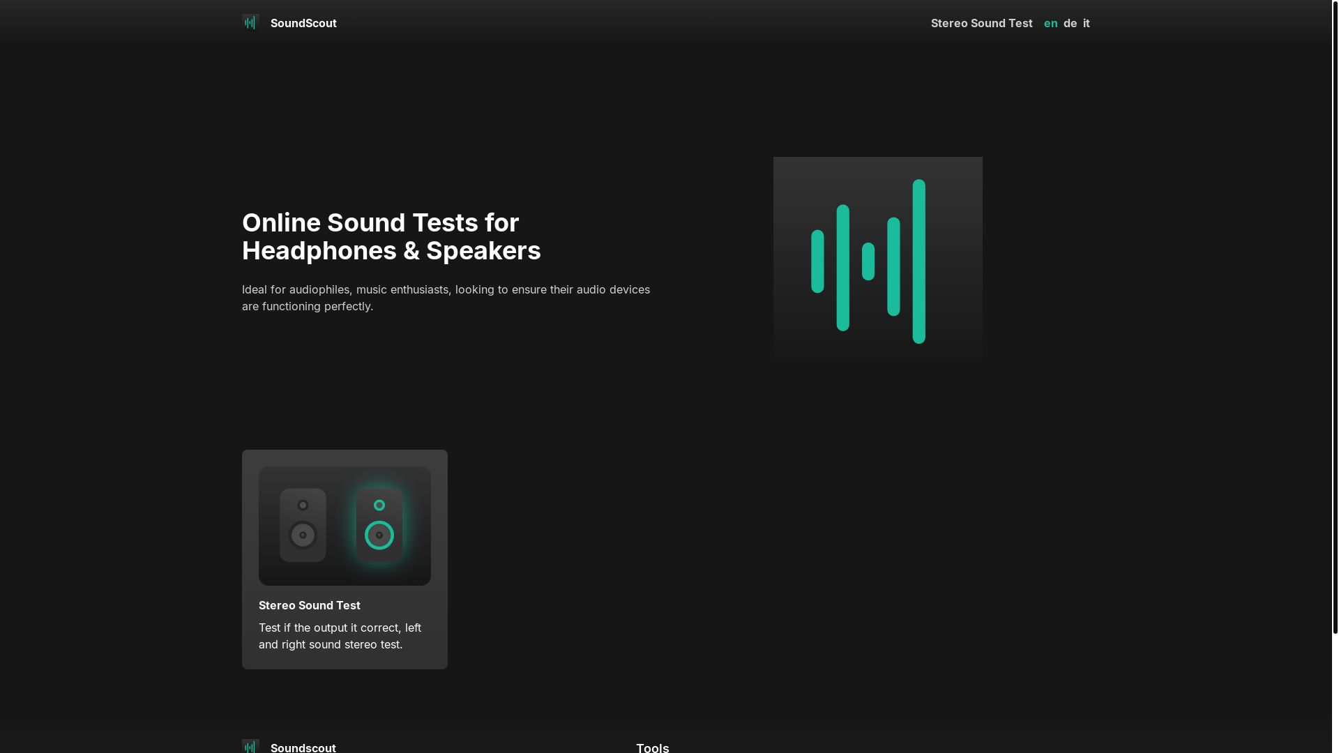 website screenshot of https://stereo-scout.pages.dev/