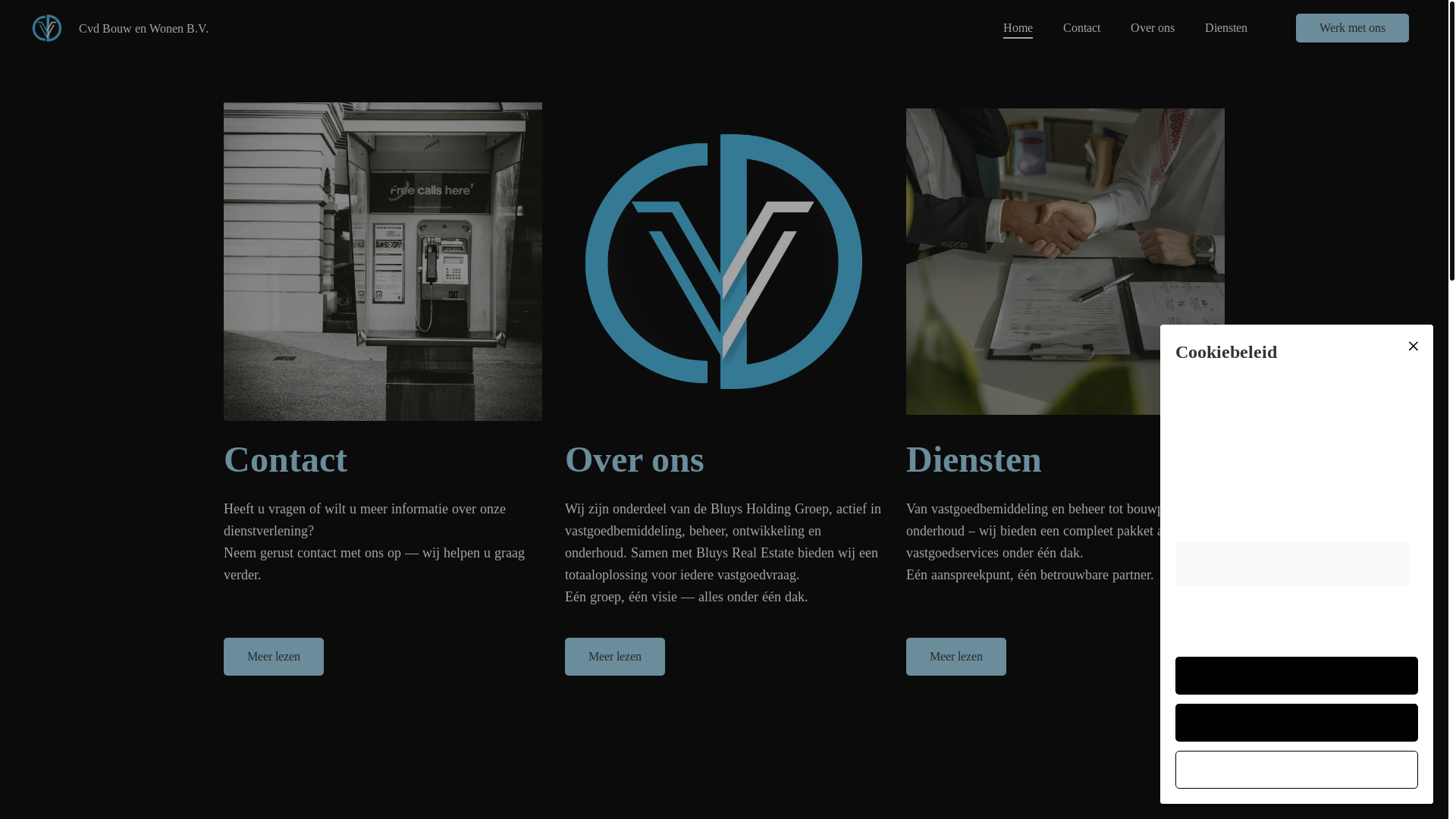 website screenshot of https://cvdbouwenwonen.com/
