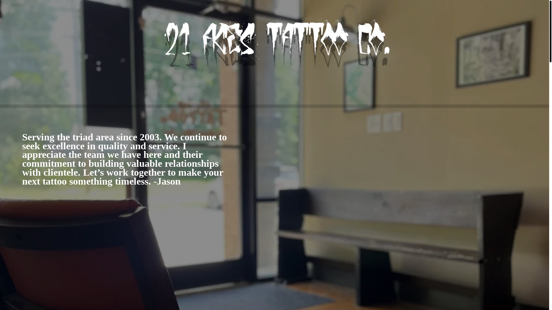 website screenshot of https://21acestattoo.org/