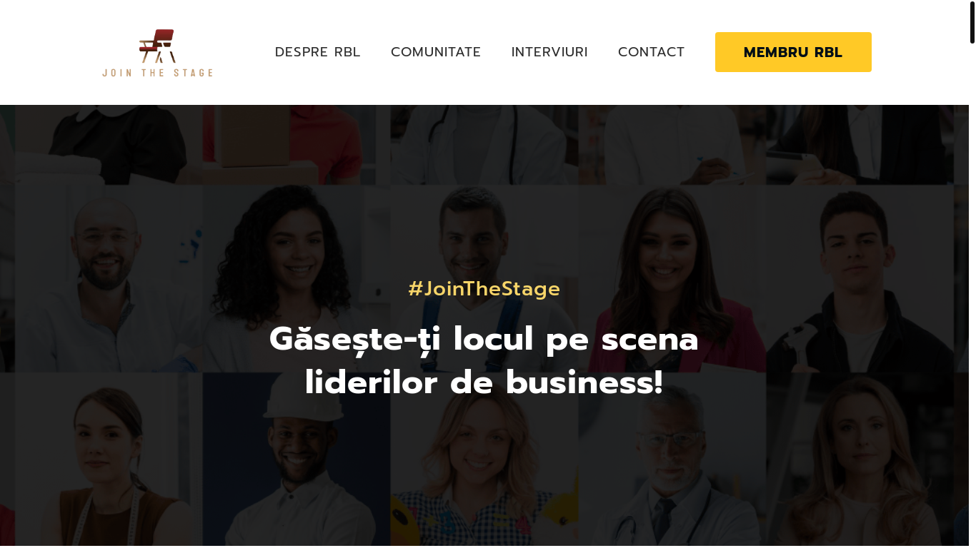 website screenshot of https://jointhestage.ro/