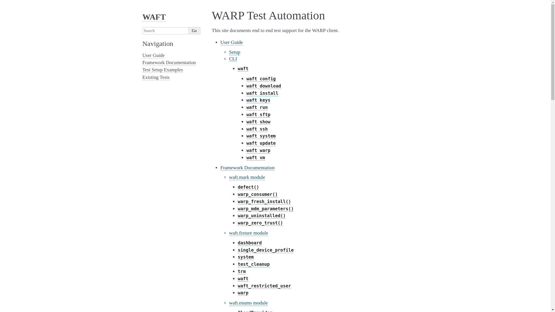 website screenshot of https://waft-documentation.pages.dev/