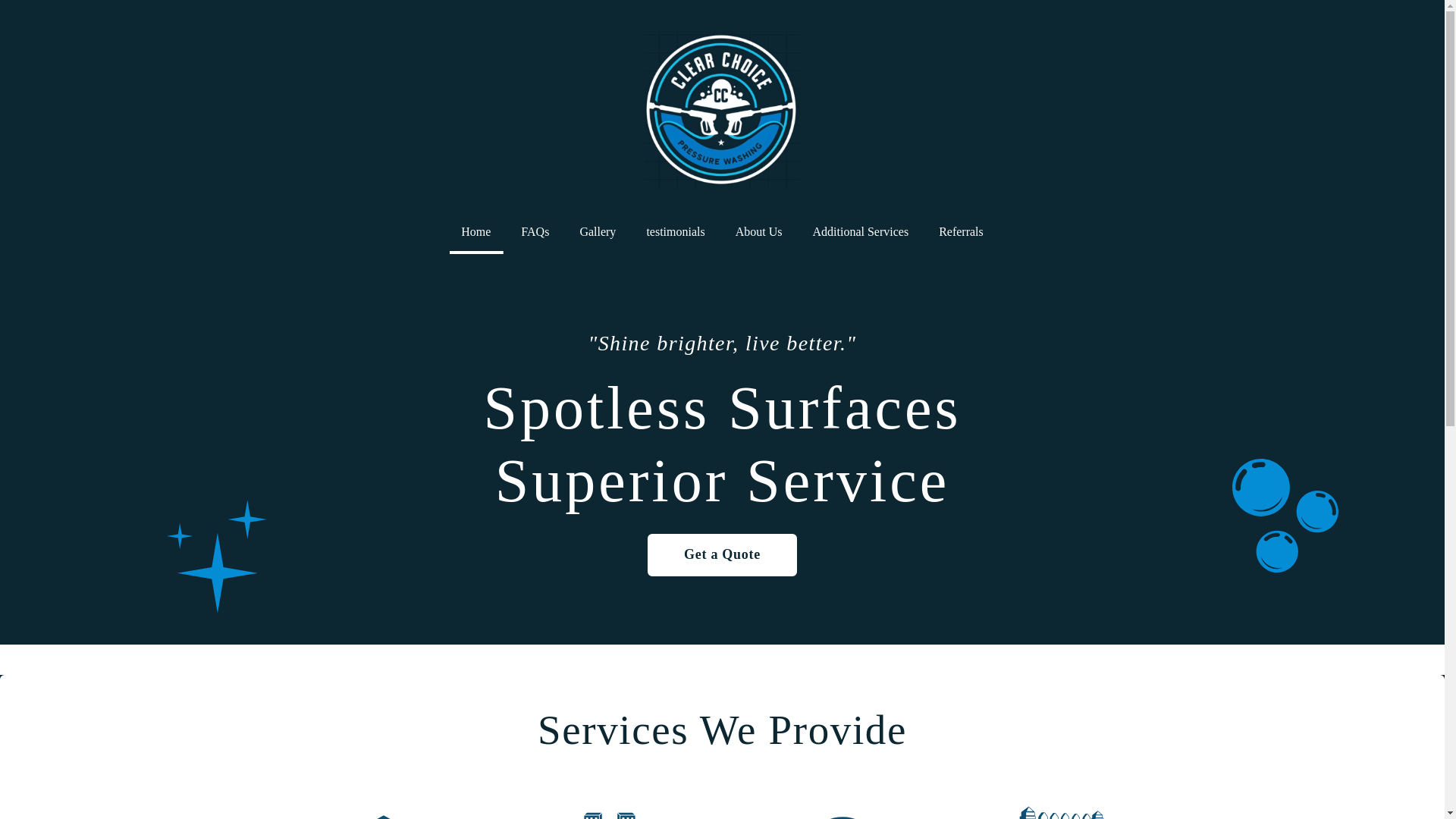 website screenshot of https://clearchoicewash.com/