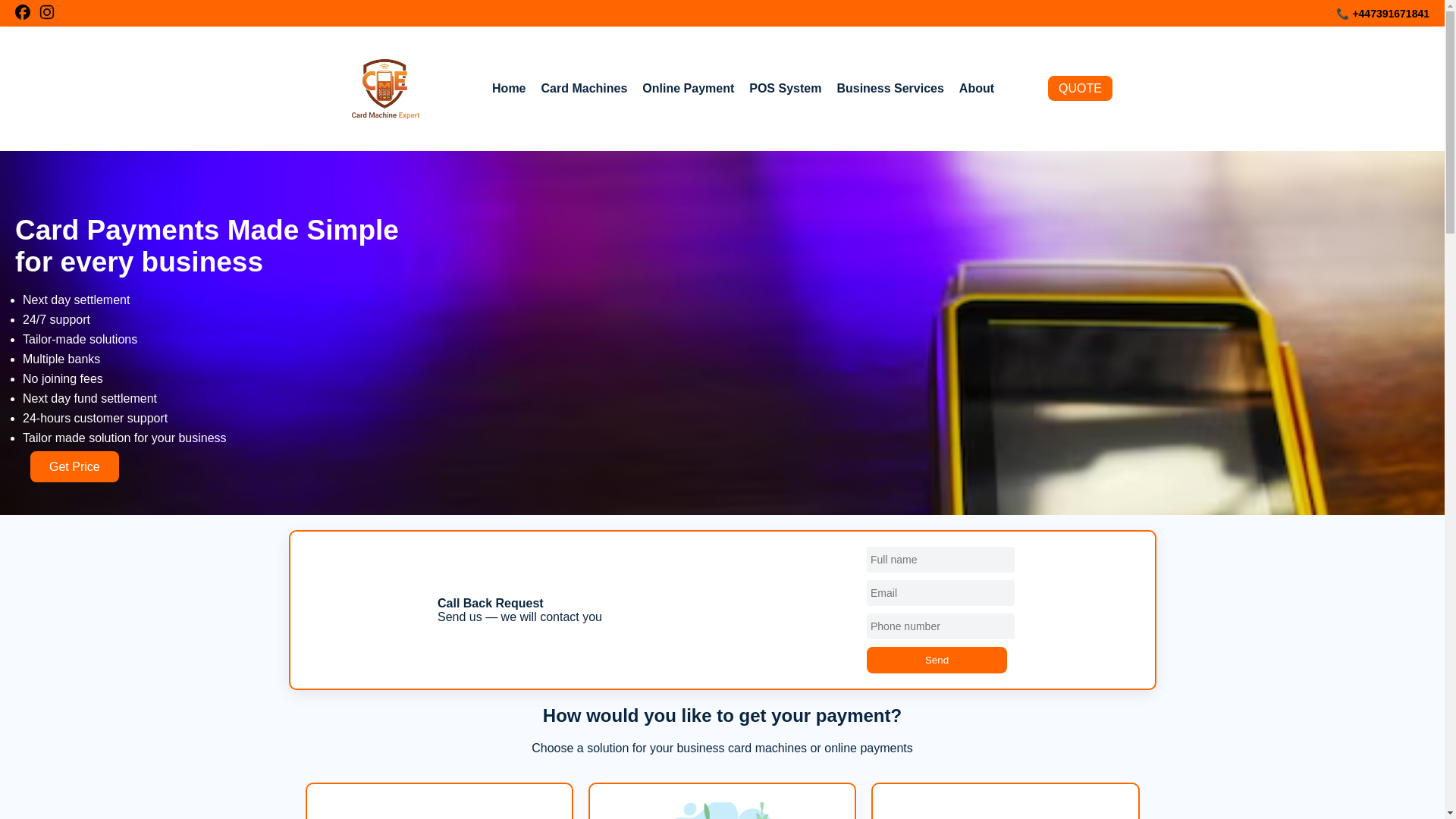 website screenshot of https://cardmachineexpert.com/