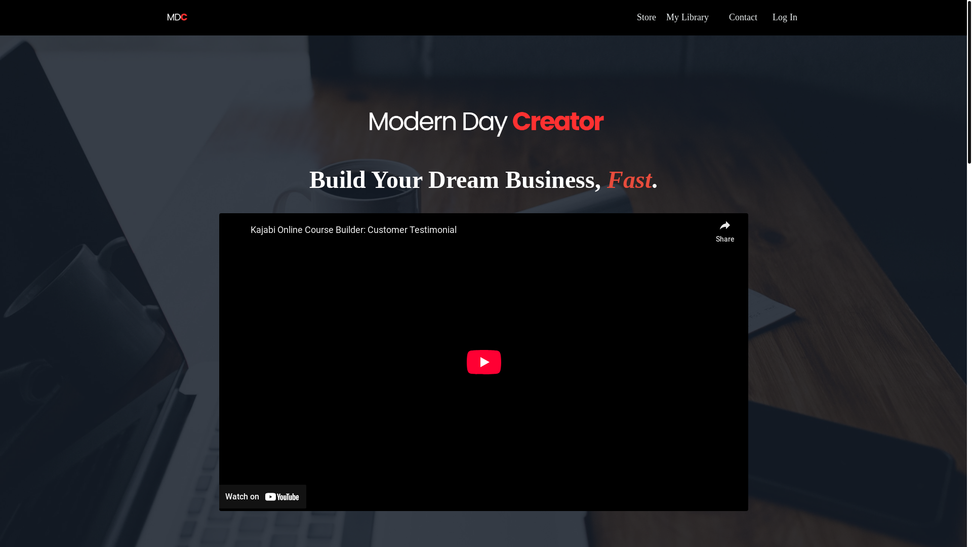 website screenshot of https://moderndaycreator.io/