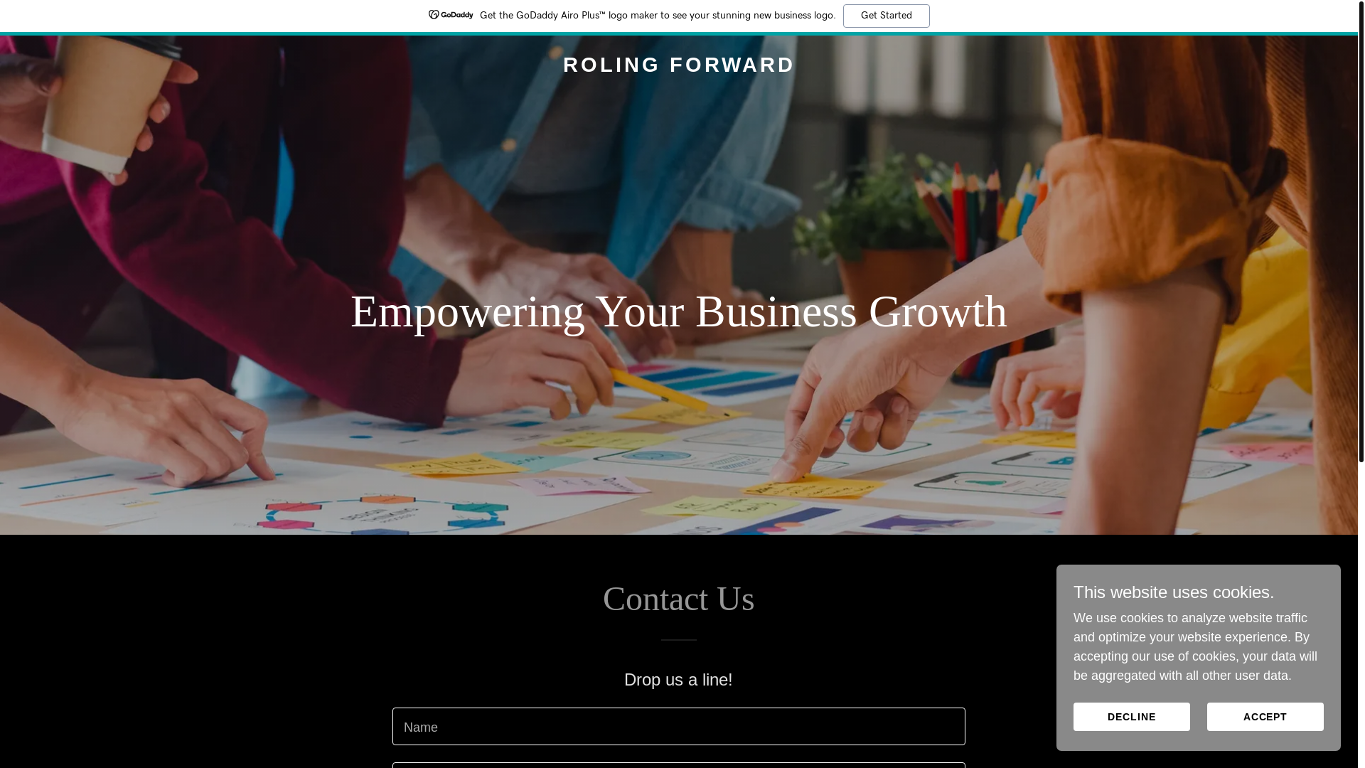 website screenshot of https://rolingforward.com/