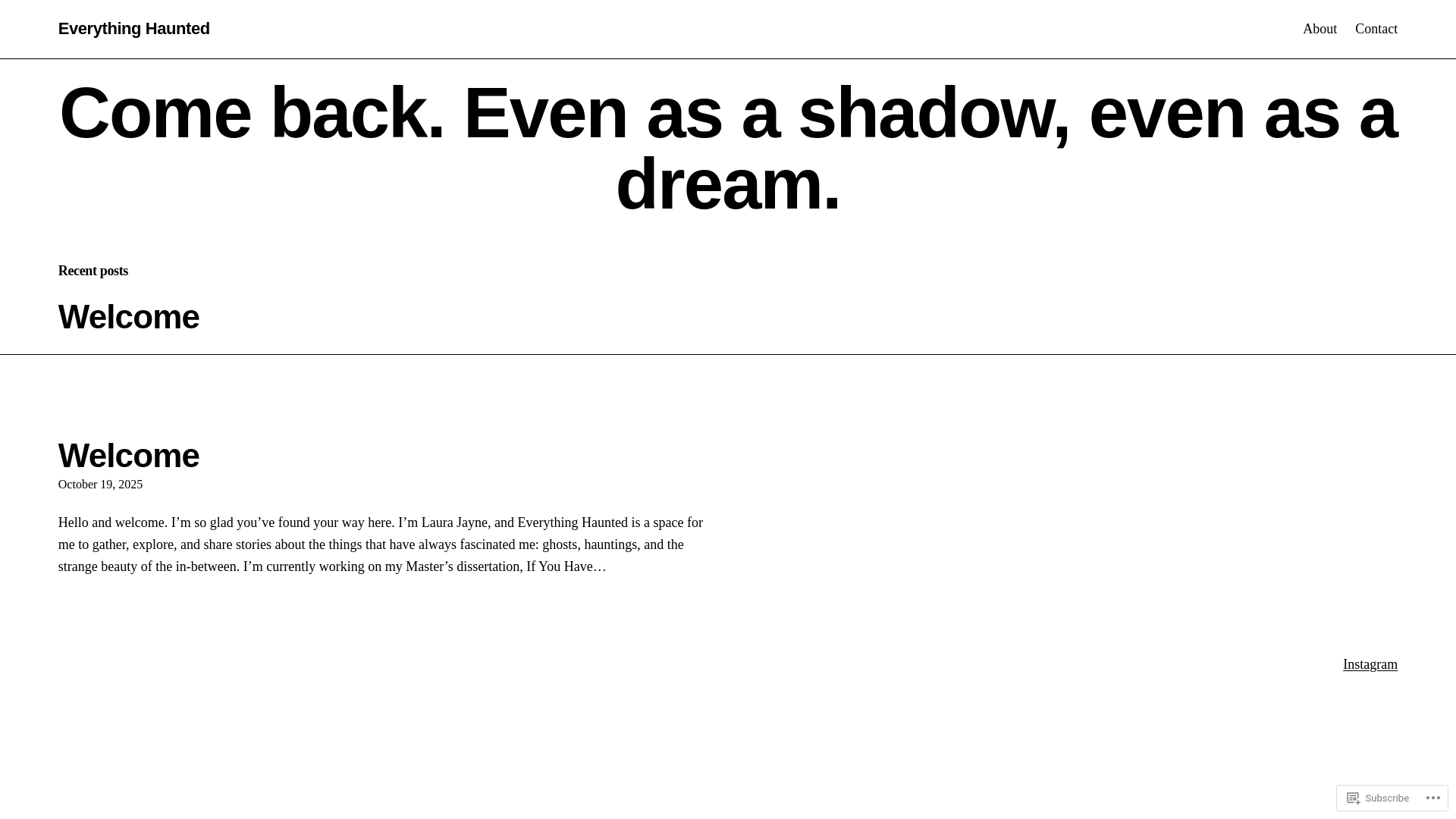 website screenshot of https://everythinghaunted.co.uk/