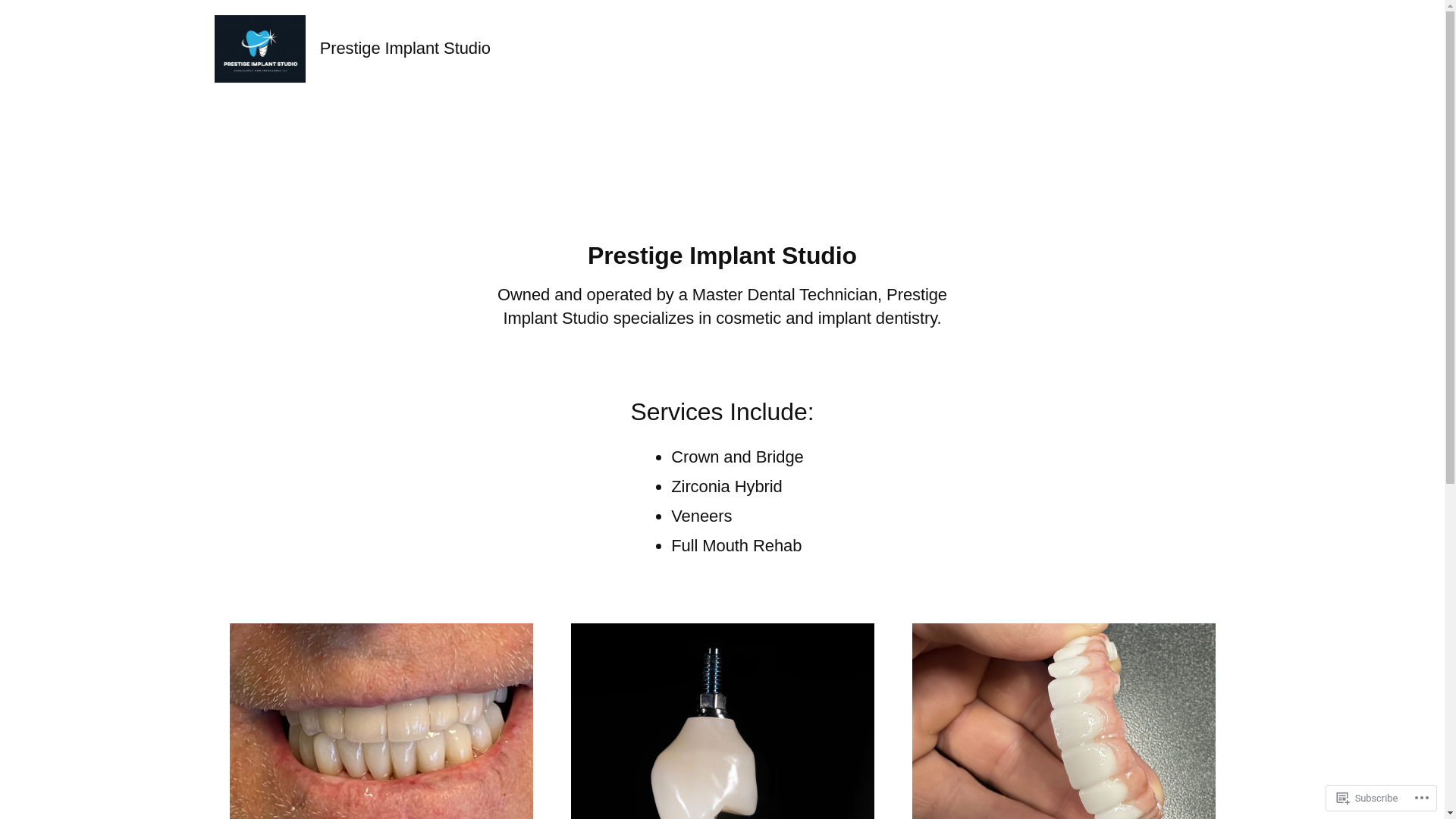 website screenshot of https://prestigeimplantlab.com/