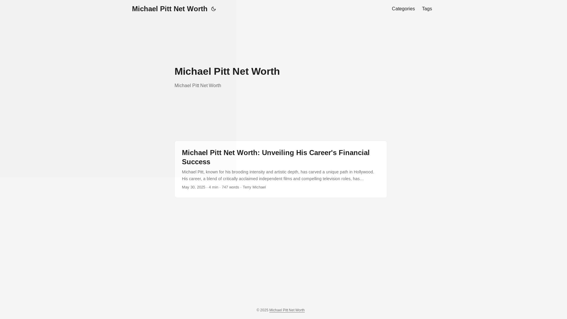 website screenshot of https://michael-pitt-net-worth.pages.dev/