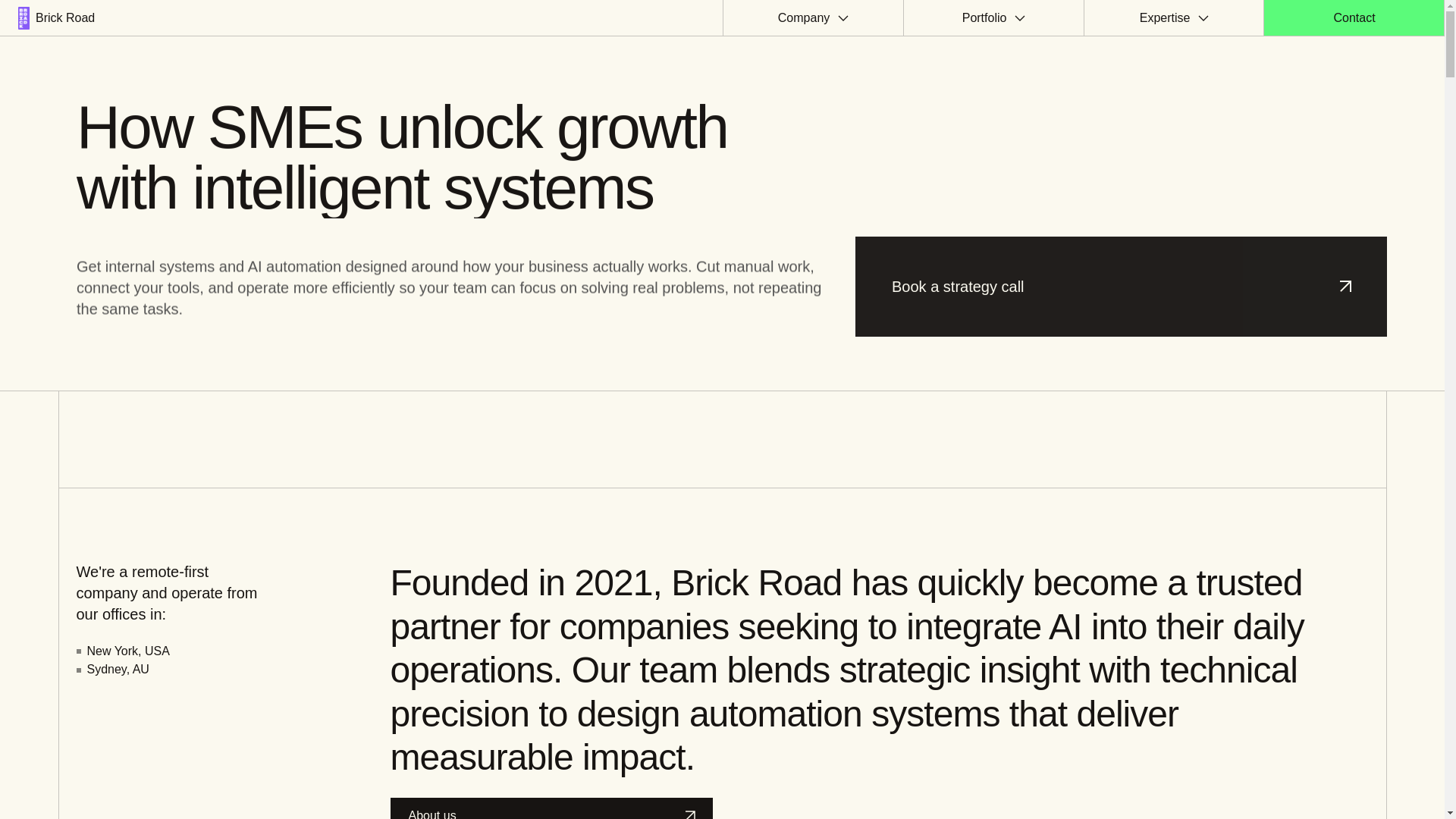 website screenshot of https://brickroad-systems.com/