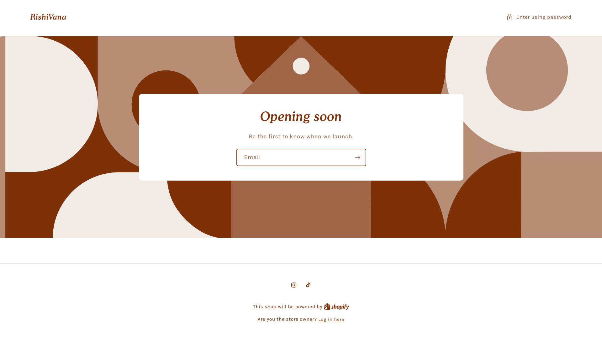 website screenshot of https://rishivana.com/