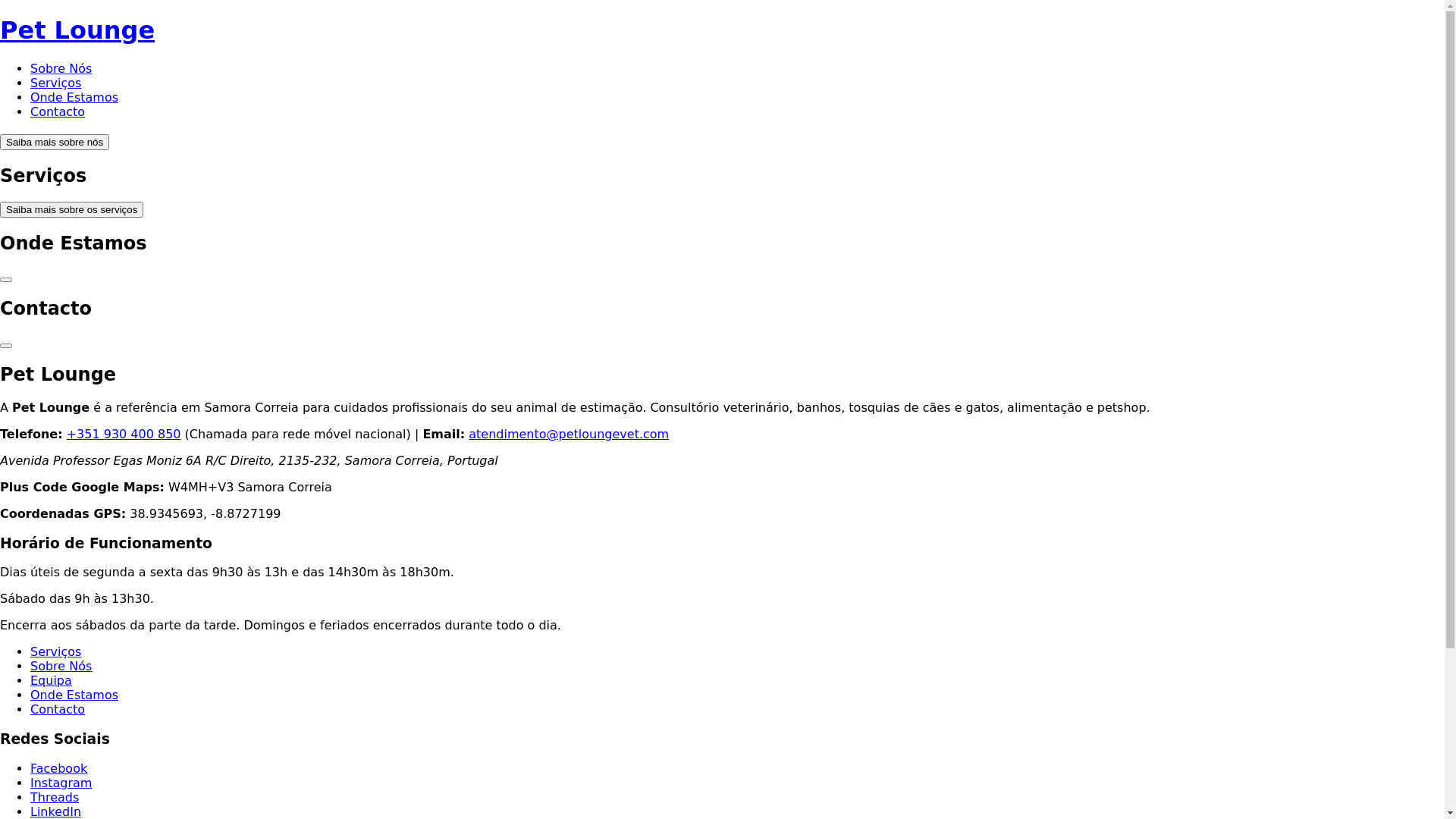 website screenshot of https://petloungevet.com/