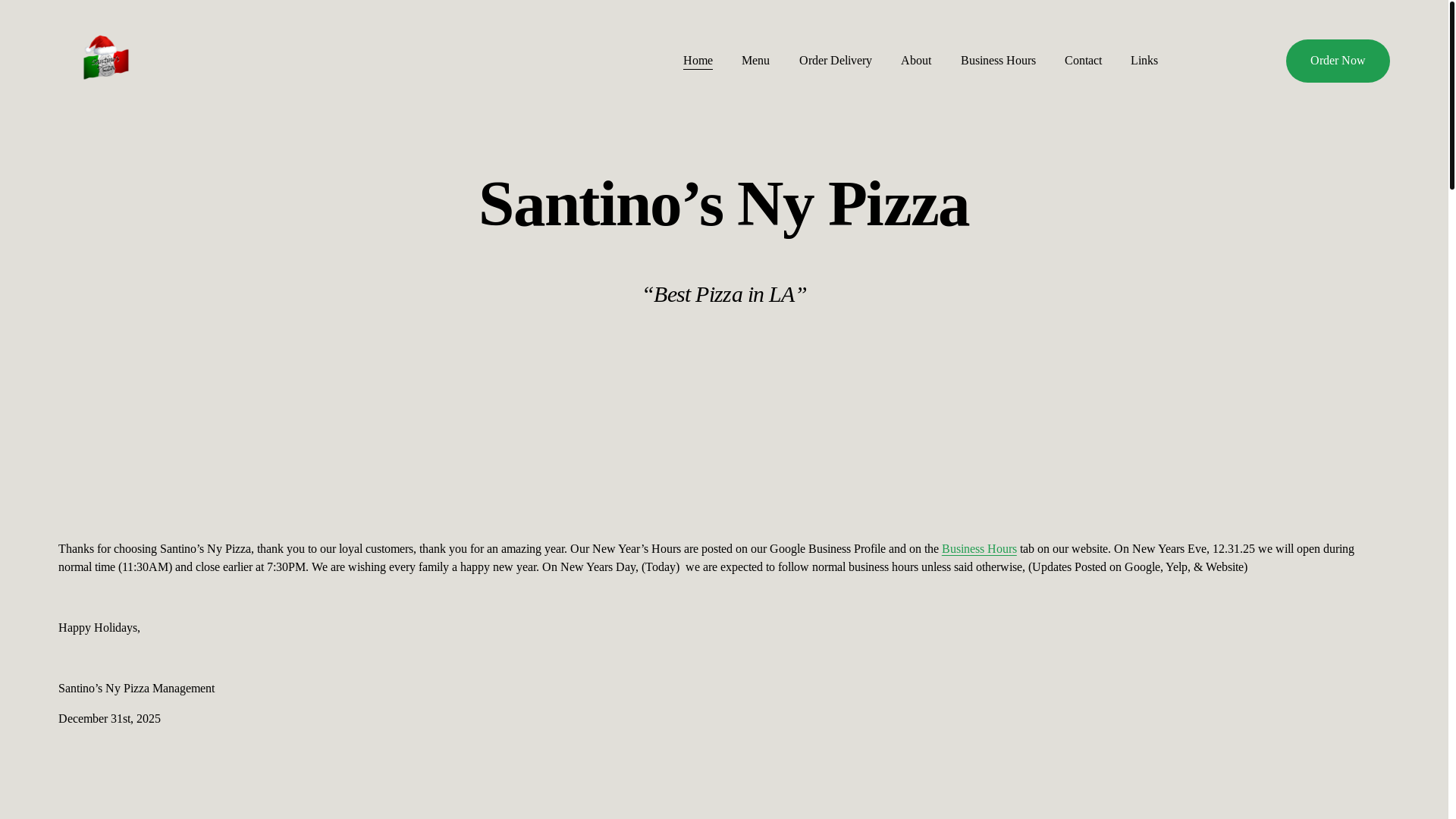 website screenshot of https://santinos-ny-pizza.net/