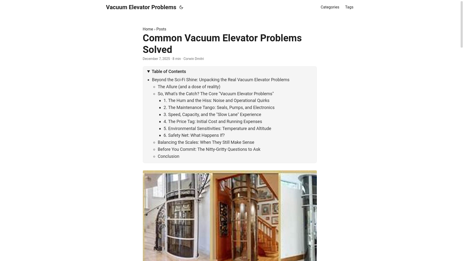 website screenshot of https://vacuumelevatorproblems.pages.dev/