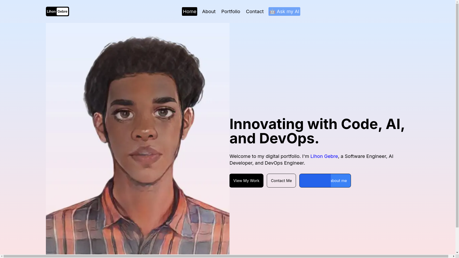 website screenshot of https://lihongebre.com/