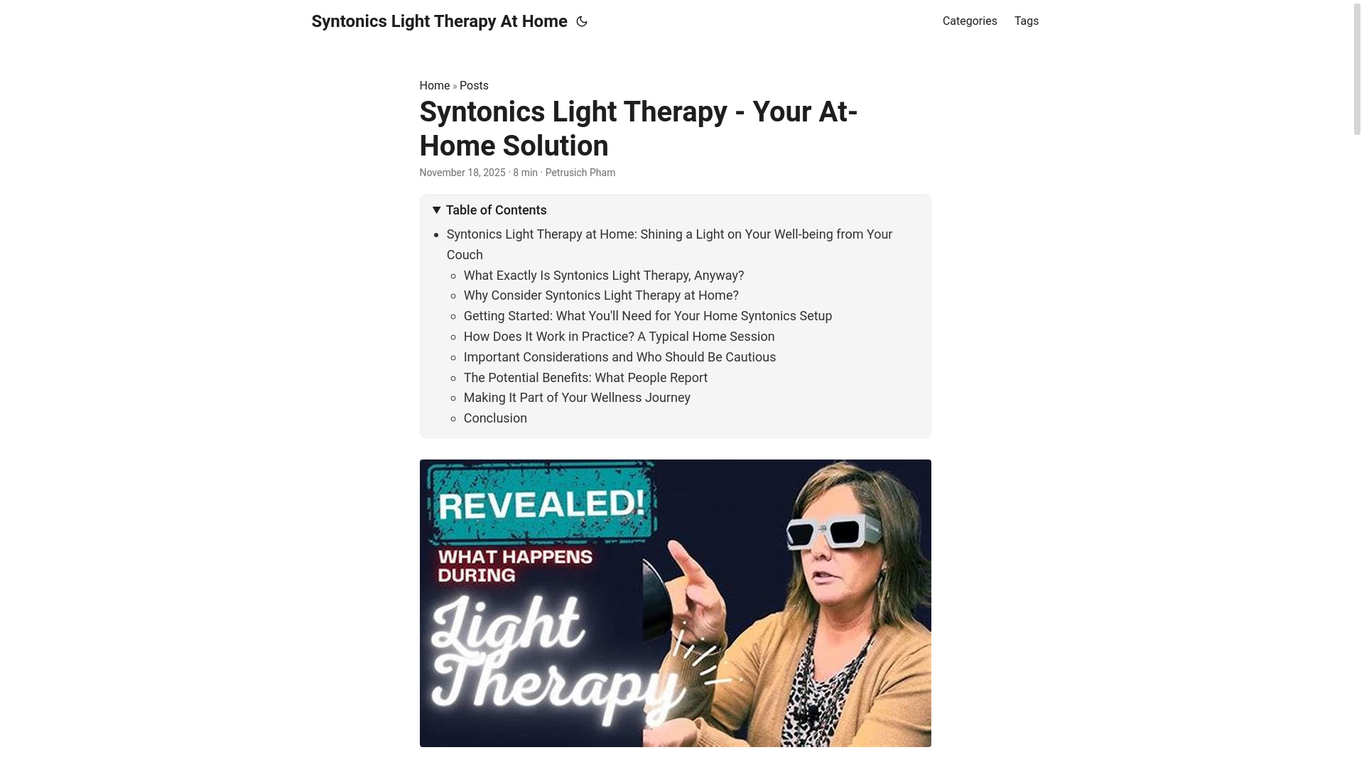 website screenshot of https://syntonicslighttherapyathome2.pages.dev/