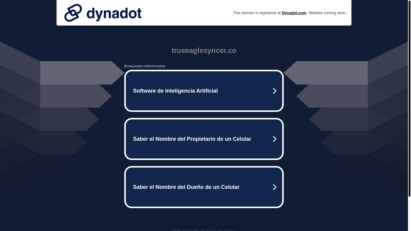 website screenshot of https://trueeaglesyncer.co/