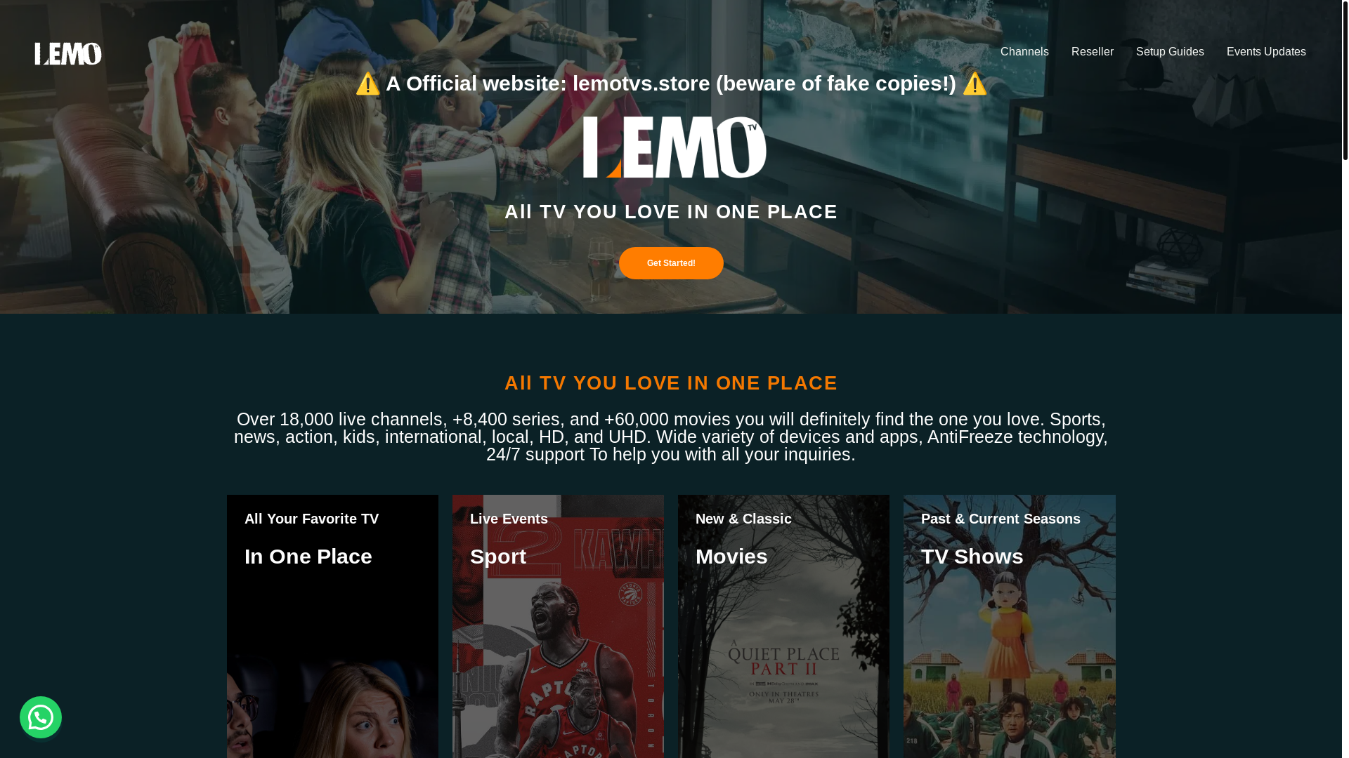 website screenshot of https://lemotvs.store/
