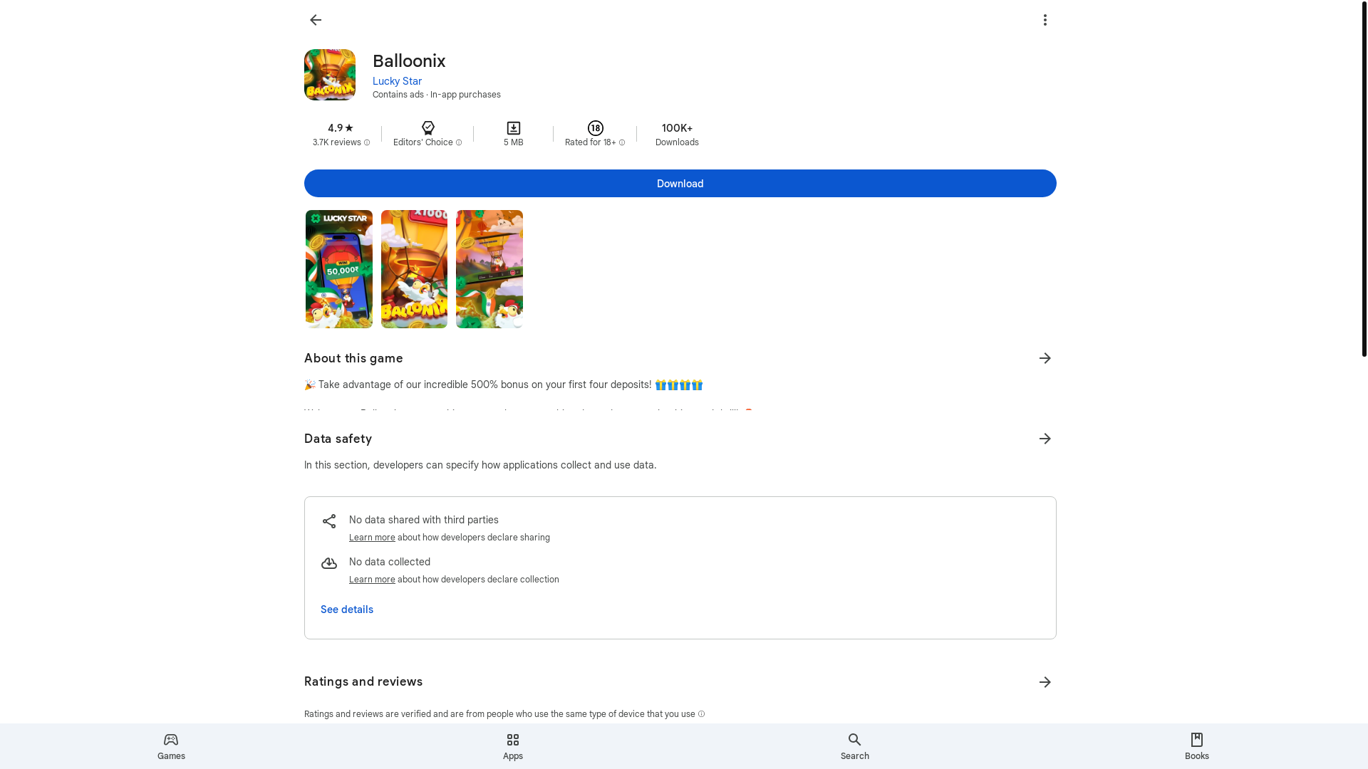 website screenshot of https://luckyboomday.site/